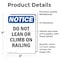 Signmission Do Not Lean Or Climb On Railing, 5 in W x Rectangle, Vinyl Decal OS-2PACK-NS-D-57-V-11293 - alternate 3